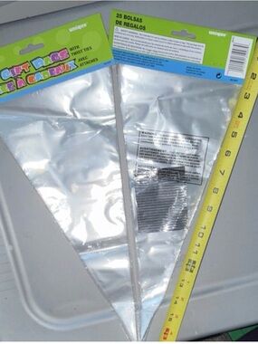 Nique Clear Gift Bags with Green Header - Pack of 25